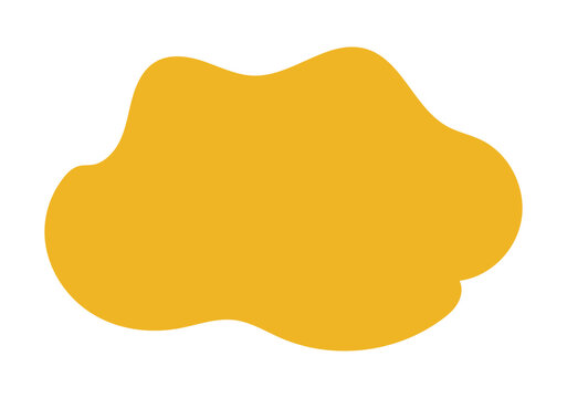 Yellow cloud puddle organic liquid blob shape simple decorative flat aesthetic modern background element vector illustration