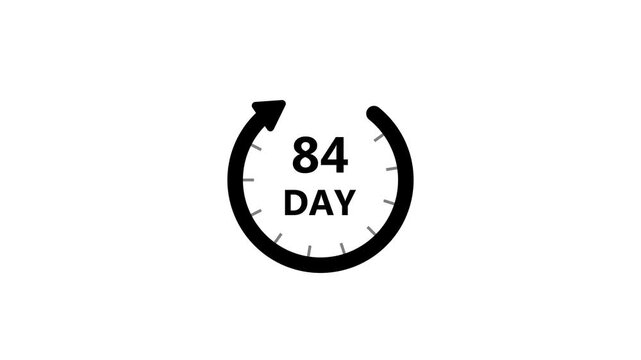 Calendar icon day 84 animation Luma matte with transparent background 4K appointment, important date, Timetable time management, organize meeting, Planning strategy Animated stock video.