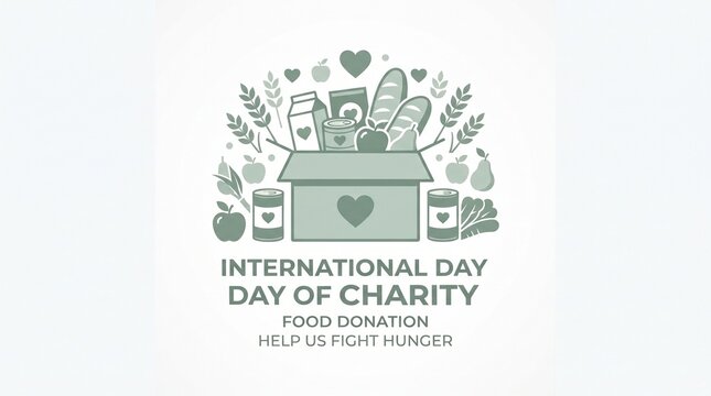 International day of charity food donation box icon
