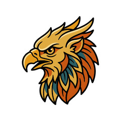 Obraz premium Mythical Griffin Head Emblem