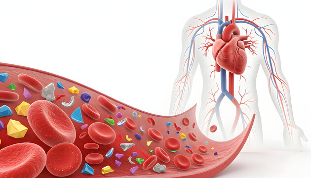Microplastics to the human circulatory system,show plastic particles inside blood vessels as a health hazard from toxic absorption via ingestion, inhalation&dermal contact with contaminated environmet