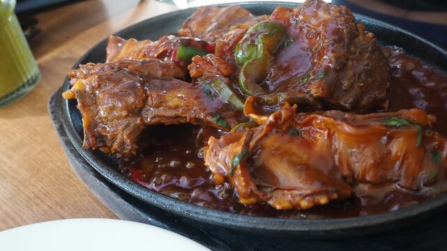Sizzling Goat Ribs Mandi Style Somali Arabic Cuisine Food Footage