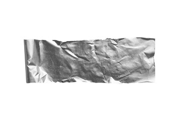 Fototapeta premium Crumpled reflective silver foil strip