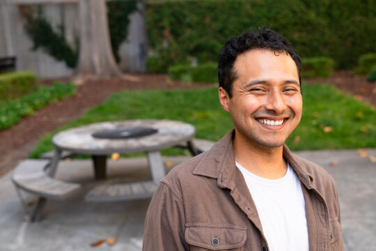portrait of confident casual young mexican man