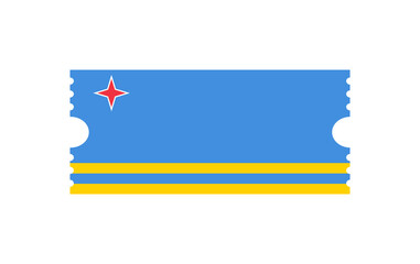 Fototapeta premium Aruba Flag Ticket Template with Perforated Edges