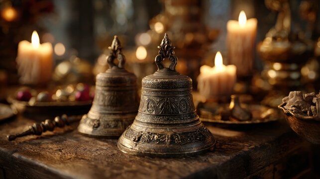 magical bells ringing by candlelight,
