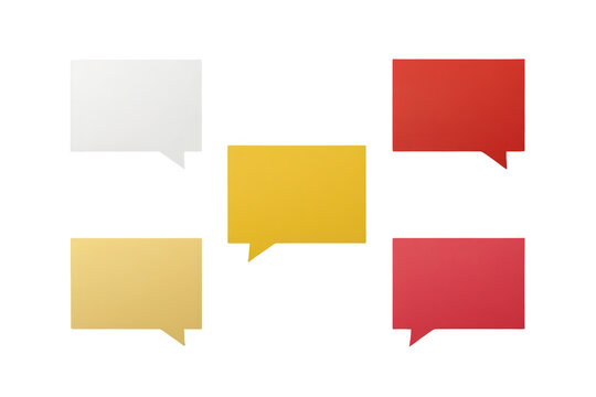 Collection of colorful speech bubble message icons