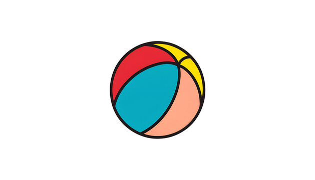Colorful beach ball vector illustration for summer vacation and children play concepts