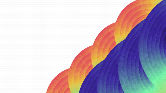 Modern Abstract Background With Colorful Circular Shapes in Gradient Color, Grid Patterns and Texture Effects