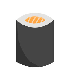 Single Fresh Salmon Maki Roll Simple Illustration © priscyliasusan734
