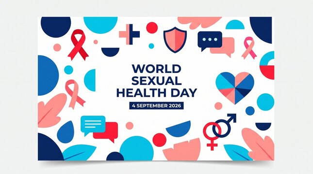 World sexual health day colorful vector illustration