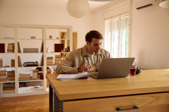 Man working remotely from home