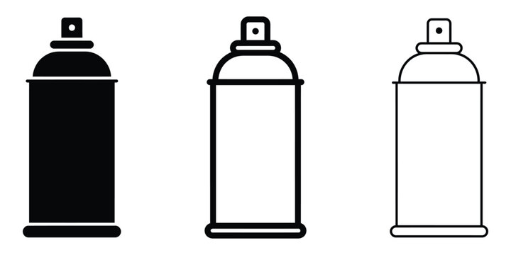 aerosol spray can icon silhouette vector outline and line art