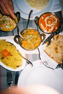 Indian food on table