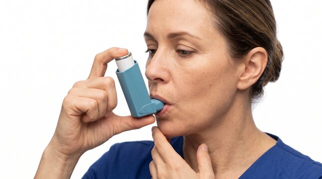 Adult Patient Using a Metered Dose Inhaler for Bronchial Asthma Management