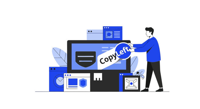 Copyleft Licensing and Open Source Software Illustration