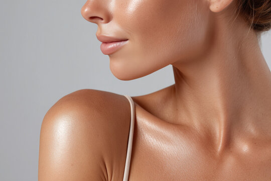 Radiant glow skin close up of arm and shoulder smooth hydrate e cad cb