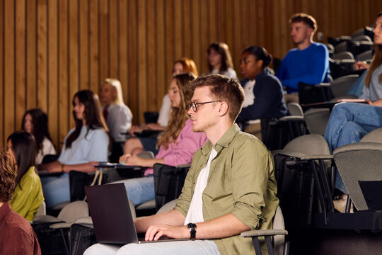 Students Sit a Lecture at the University.