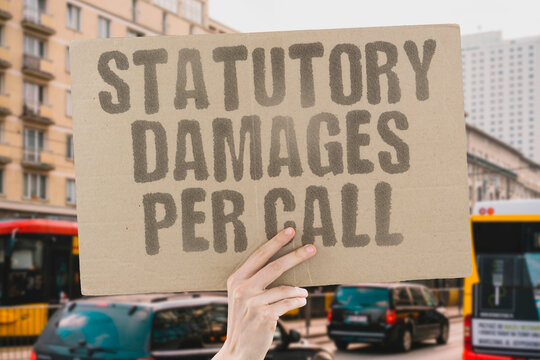 "Statutory damages per call" Statutory damages per call or text. TCPA. FINE. 1500. STATUTORY. DAMAGES.