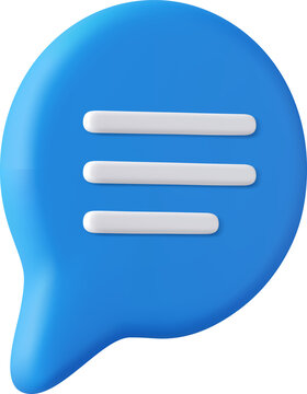 3d Blank white speech bubble pin