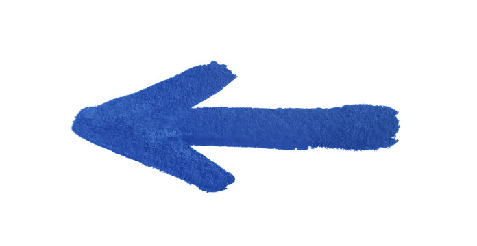 Watercolor arrow blue on a white background