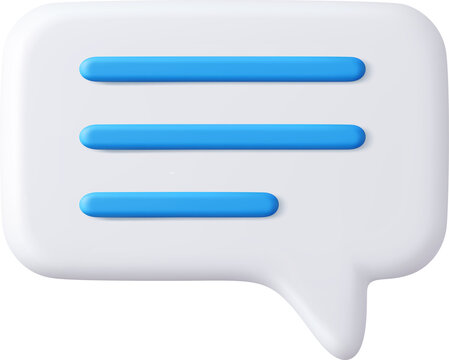 3d Blank white speech bubble pin