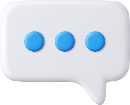 3d Blank white speech bubble pin