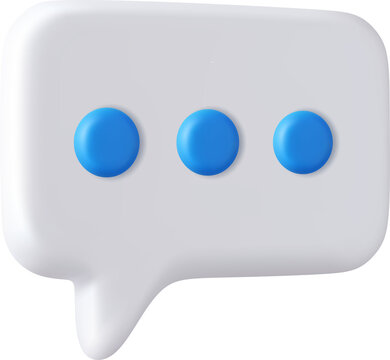 3d Blank white speech bubble pin