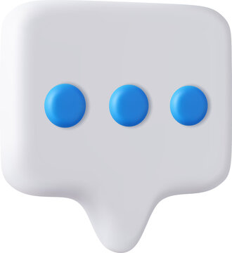 3d Blank white speech bubble pin