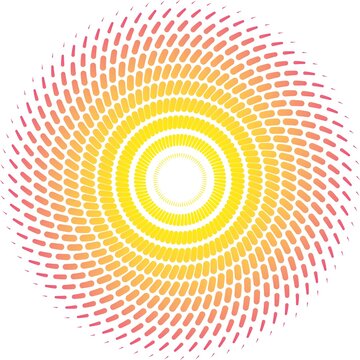 Circular Halftone Sunburst Vector