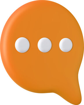 3d Blank white speech bubble pin