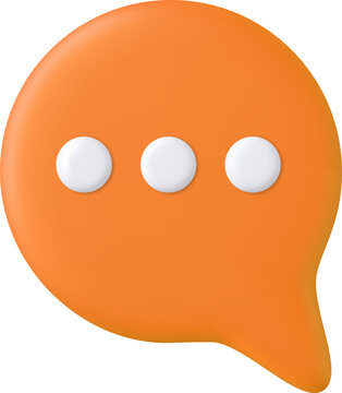 3d Blank white speech bubble pin