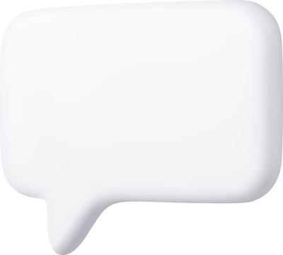 3d Blank speech bubble pin