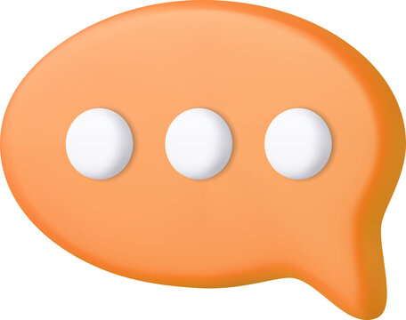 3d Blank white speech bubble pin