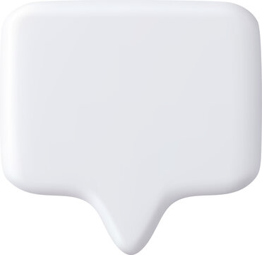 3d Blank speech bubble pin