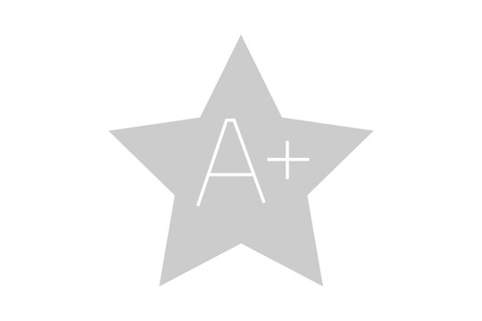 This image is a minimalist, flat-style vector icon featuring a five-pointed star. Positioned in the center against a solid white background,