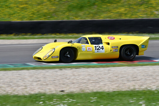 Scarperia, 5 April 2024: Lola T70 Mk 3B year 1968 in action during Mugello Classic 2024 at Mugello Circuit in Italy.