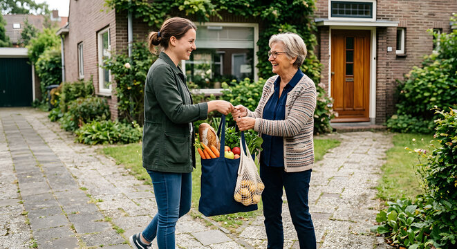 Nachbarn unterst&uuml;tzen sich generationen&uuml;bergreifend im Alltag