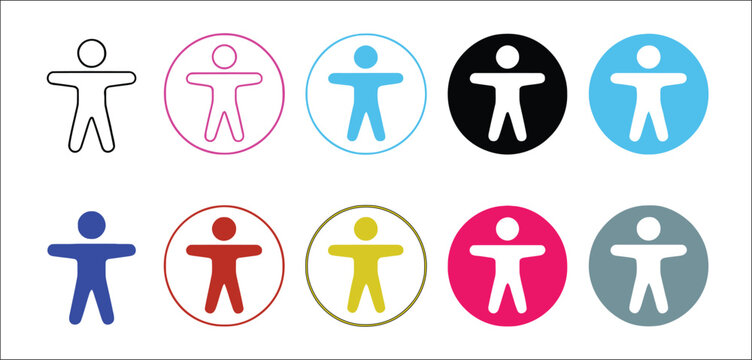 Accessibility vector symbols representing blind and visually impaired access for websites and user interfaces, featuring inclusive design icons for screen readers, assistive technology, accessibility.