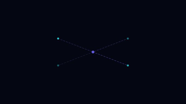 Minimalist digital network connection animation with glowing nodes and intersecting lines 4k technology