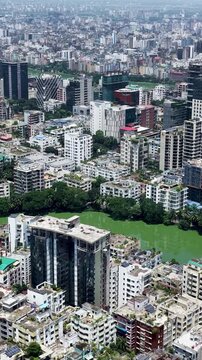 Bangladesh Capital City Gulshan vertical Skyline Aerial View