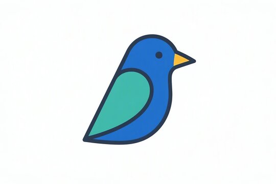 vector illustration blue bird on a white background