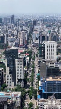 Dhaka's Premier Business Area Seen From Above vertical view