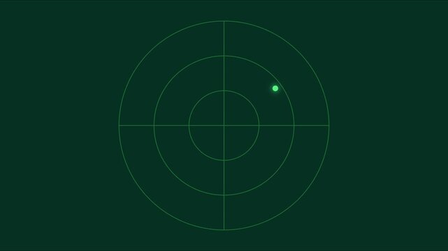 Digital radar screen interface with scanning motion and target detection animation 4k sonar