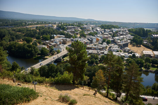 Puebla de Sanabria village overlooking Tera river and bridge