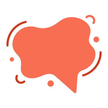 Coral Speech Bubble Vector Illustration