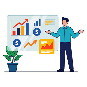 Businesswoman Presenting Marketing Data Charts