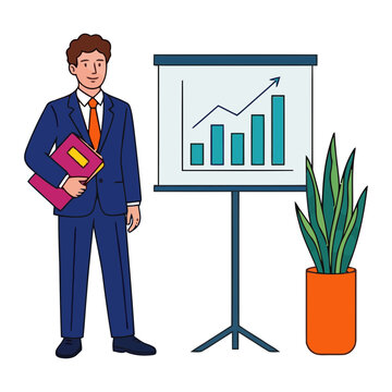 Businesswoman Presenting Marketing Pie Chart