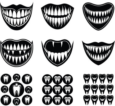 Vector Cartoon Tooth. Design Template for Promoting Dental Care and Toothpaste. Healthy Oral Hygiene Concept. Flat Vector Tooth. Front View