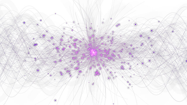Vibrant Abstract Purple Cosmic Network with Glowing Connections - Futuristic Mystical Design